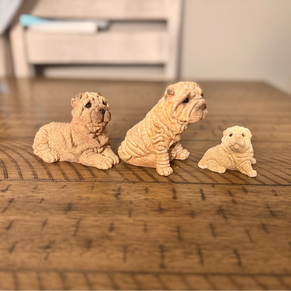 VINTAGE 86’ & 88’ UDC (United Design Corp) Sharpei Dog Miniature Figurines